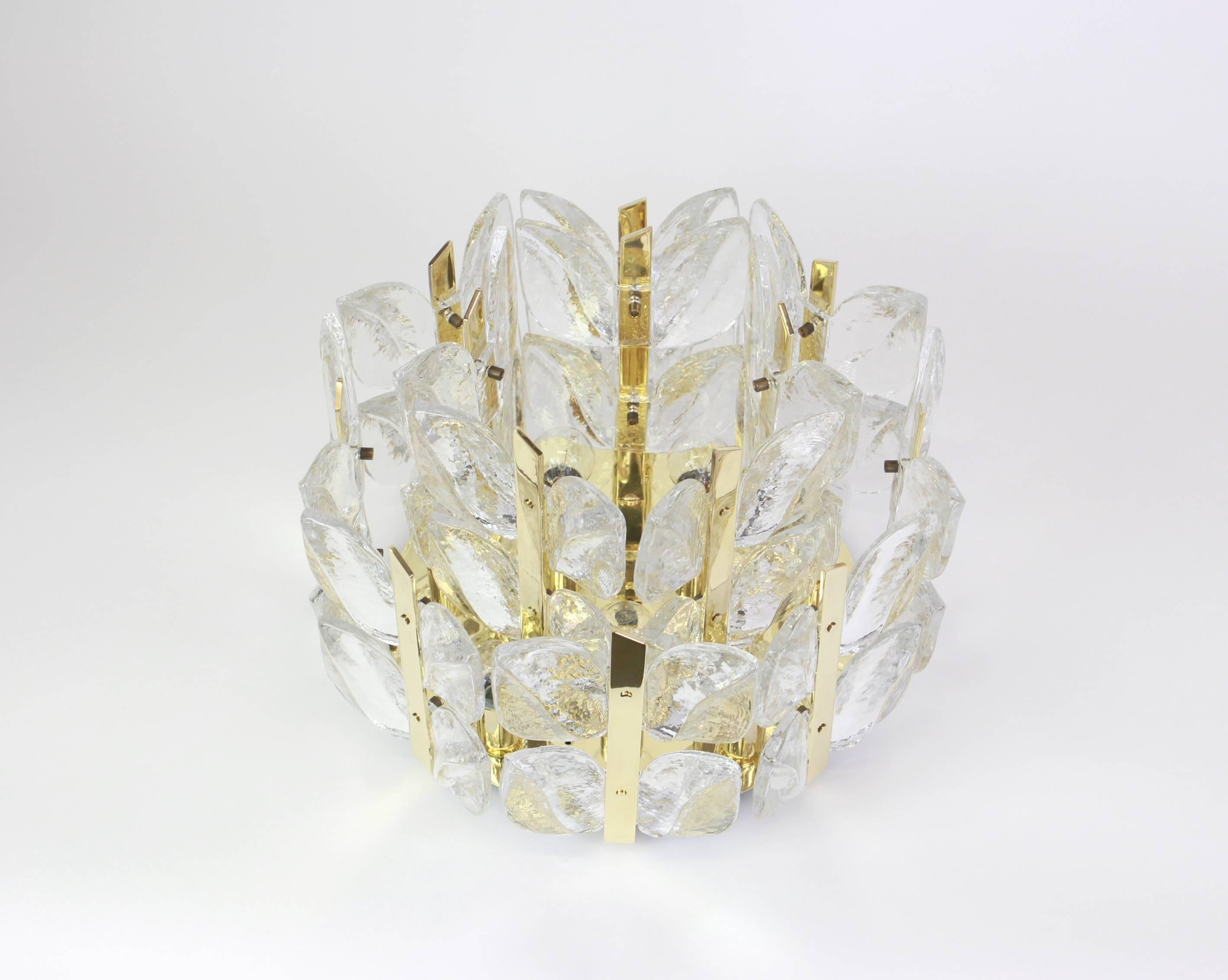 Stunning Brass, Crystal Glass Light Fixture Floria, Kalmar, Austria, 1970 1