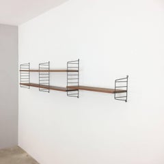 Vintage Teak String Wall Unit Nisse Strinning String Design Ab, Sweden, 1960s