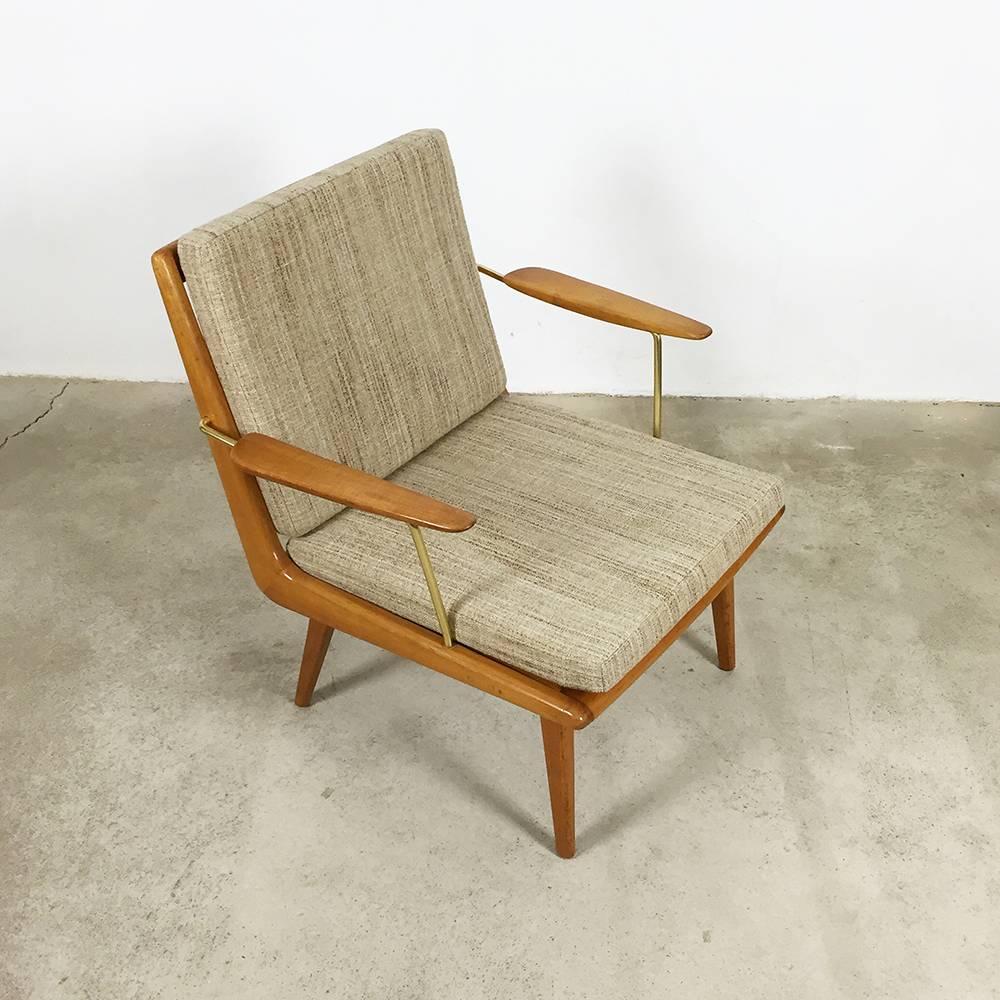 Mid-Century Modern 1950s Boomerang Easy Chair by Hans Mitzlaff for Eugen Schmidt, Soloform, Germany