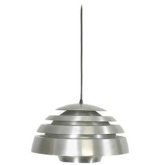 Modernist Aluminium Scandinavian Hanging Lamp, 1960s, Made in Sweden