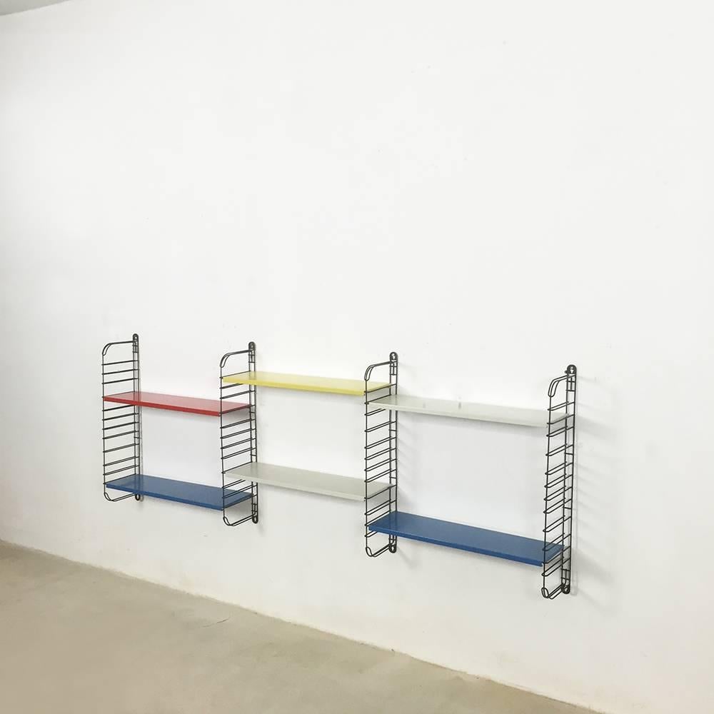 Mid-Century Modern Original 1960s Multi-Color Metal Wall Unit by A. Dekker for Tomado, Holland