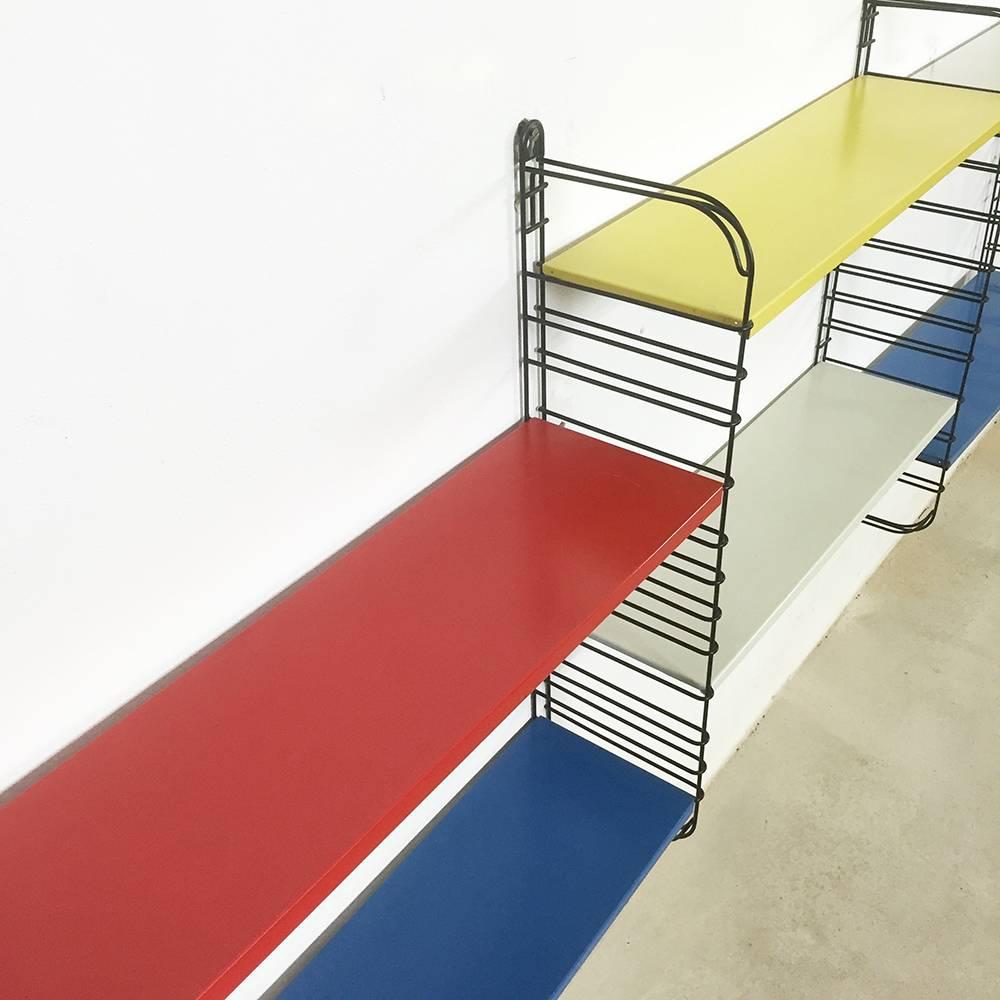 Original 1960s Multi-Color Metal Wall Unit by A. Dekker for Tomado, Holland 1