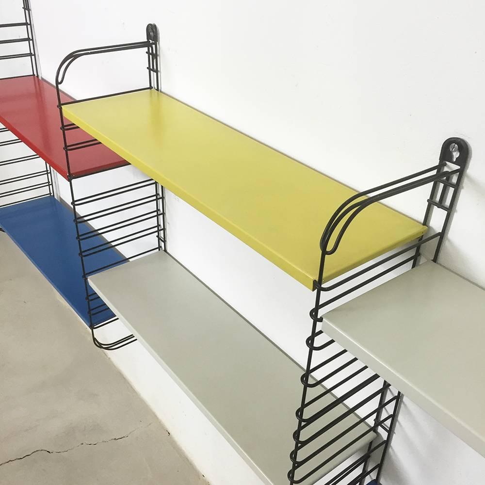 Original 1960s Multi-Color Metal Wall Unit by A. Dekker for Tomado, Holland 3