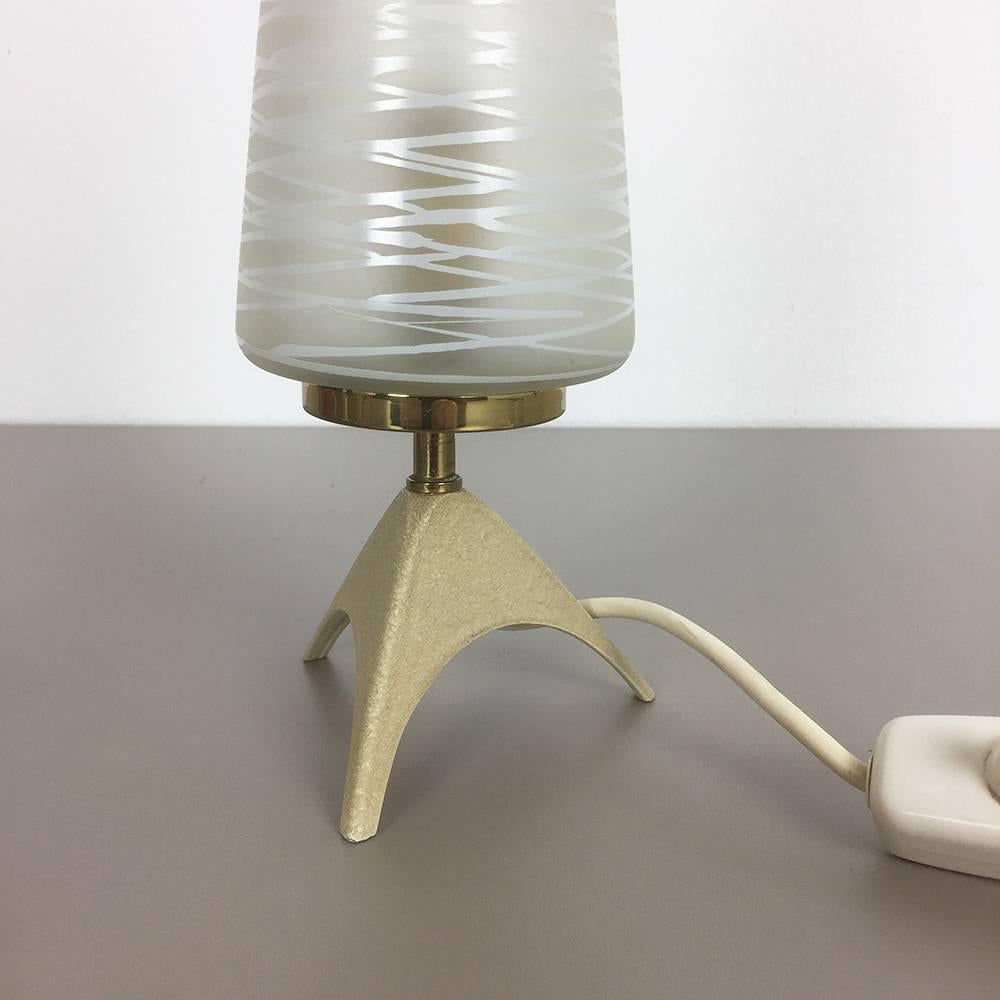Original Modernist 1950s Tripod Glass Table Light Made in Germany 3
