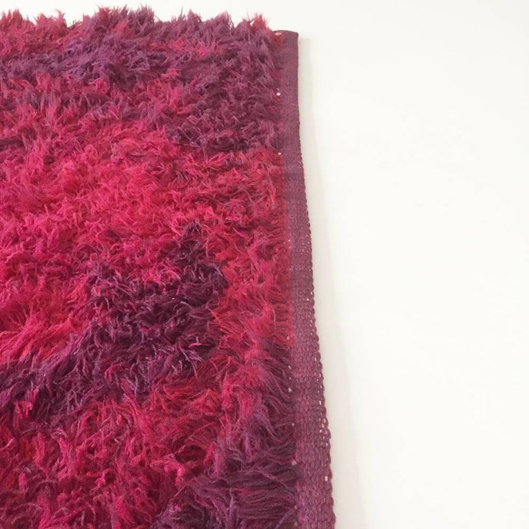 Pink High Pile Pop Art Danish RYA Shag Rug by Lyng Taepper, 1970s For ...