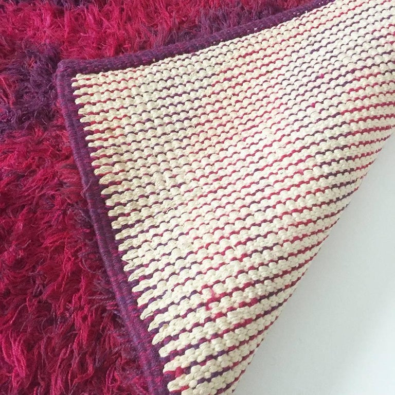 Pink High Pile Pop Art Danish RYA Shag Rug by Lyng Taepper, 1970s For ...