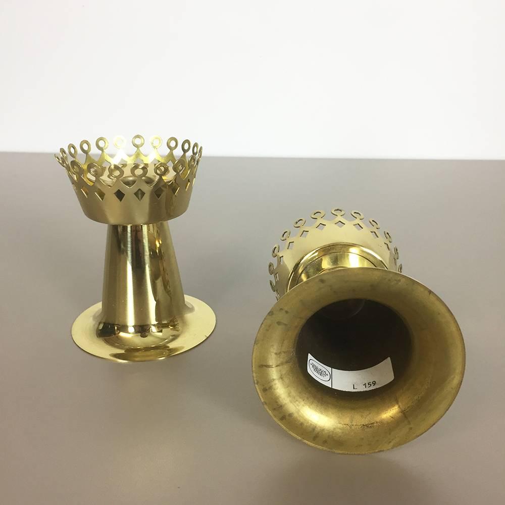 Swedish Original 1960s Nos Brass Candleholder Made by Hans-Agne Jakobsson AB, Sweden