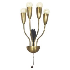 Italian Wall Light in Metal and Brass, 1960s, Made in Italy