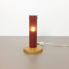 Original 1950s Modernist Swedish Red Metal Desk Light Made in Sweden