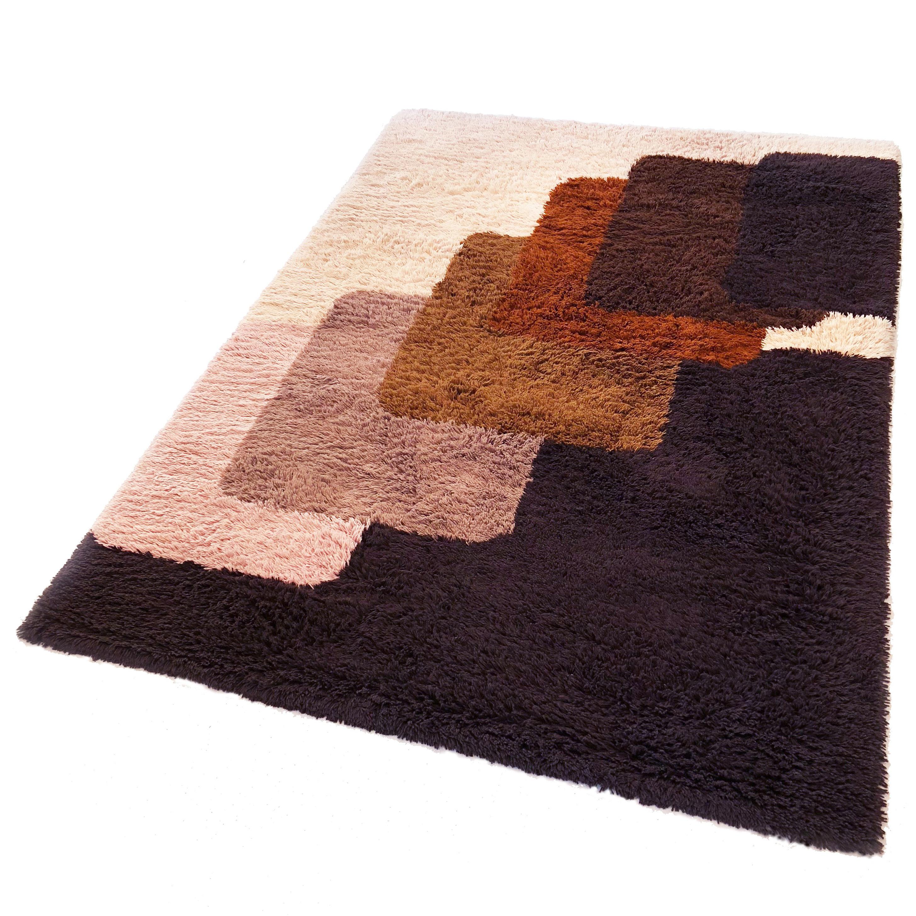 Extra Large Vintage Colorful High Pile Rug by Desso, Netherlands, 1970