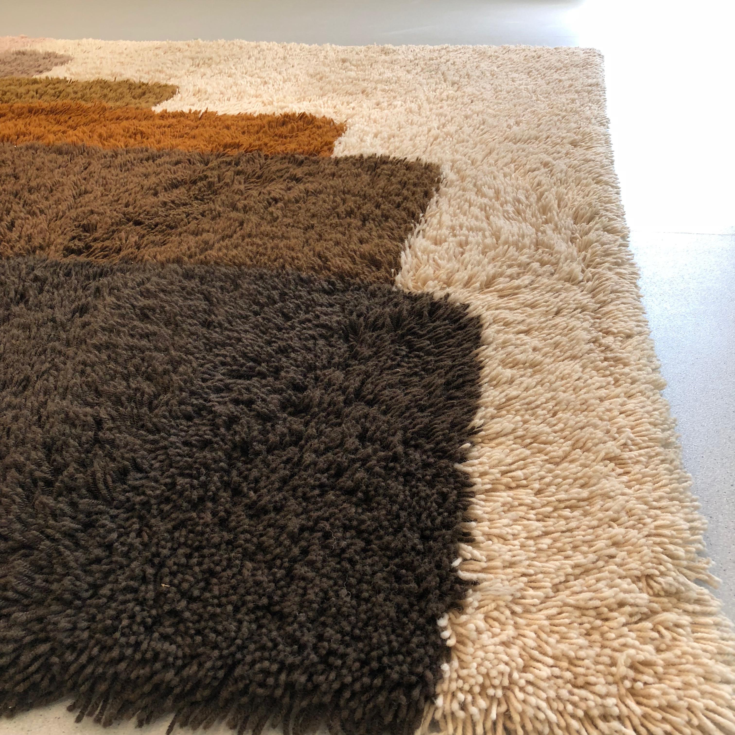 Dutch Extra Large Vintage Colorful High Pile Rug by Desso, Netherlands, 1970