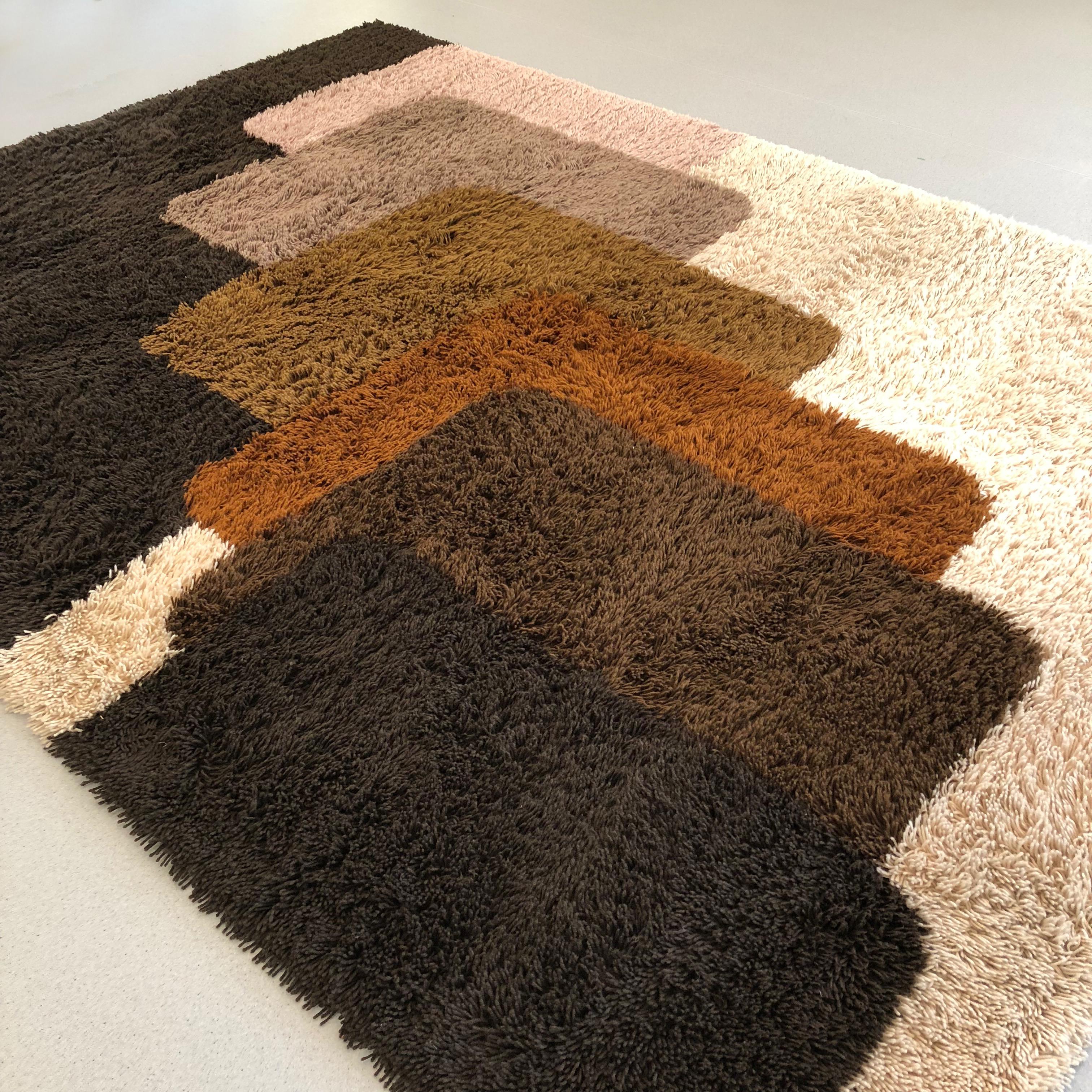 Extra Large Vintage Colorful High Pile Rug by Desso, Netherlands, 1970 7