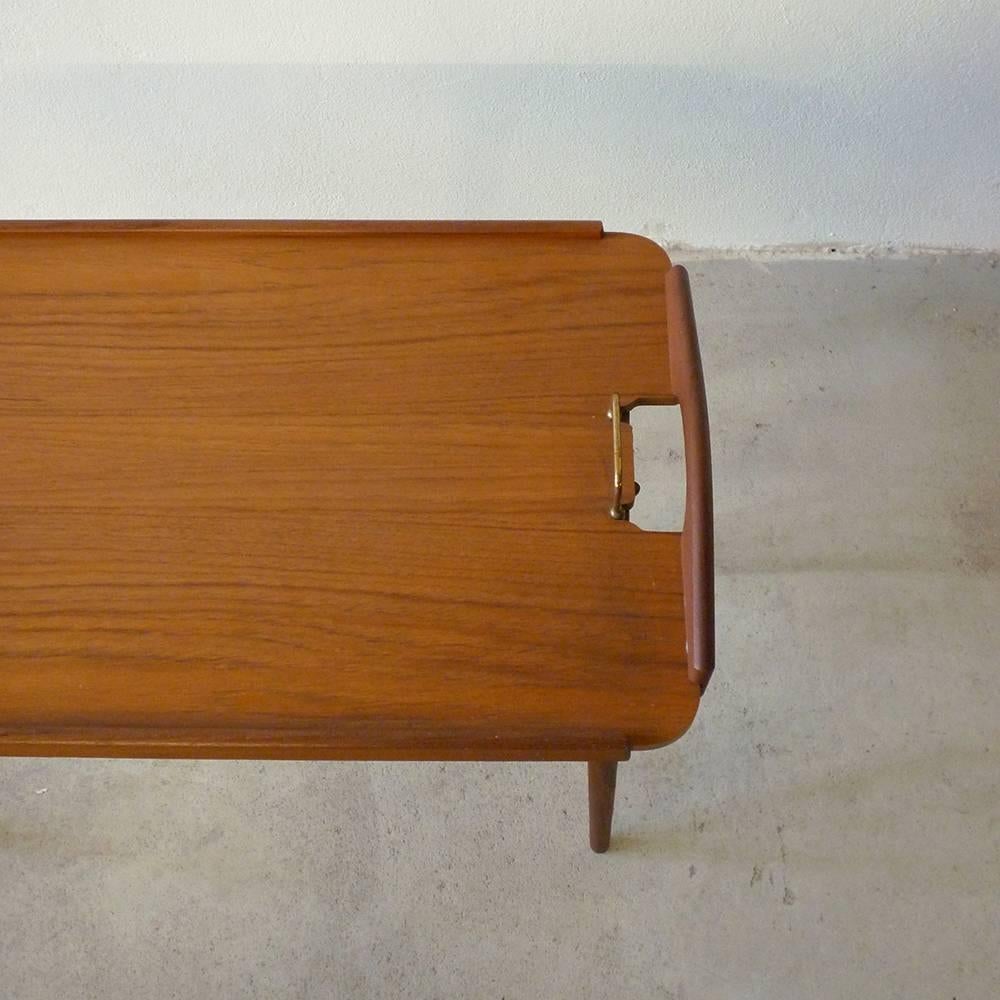 Vintage 1950s Aase Mobler Teak Side Table Tray Table Made in Norway 2