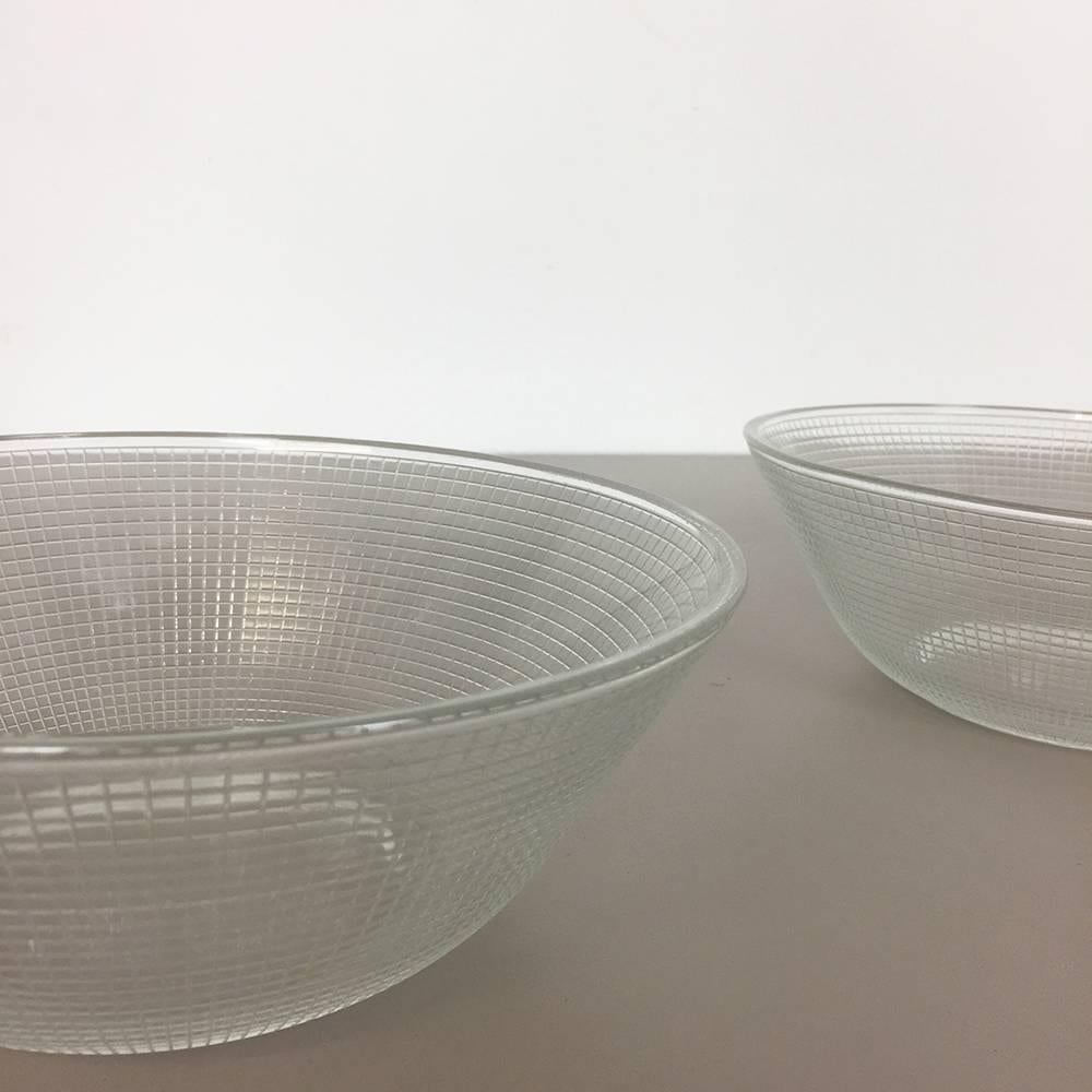 20th Century Set of Two Glass Shells by Wilhelm Wagenfeld for VLG Weisswasser, Germany For Sale