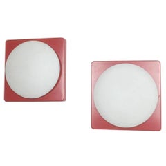 Set of 2 Cubic Wall Lights by Rolf Krüger for Heinz Neuhaus Leuchten, 1971