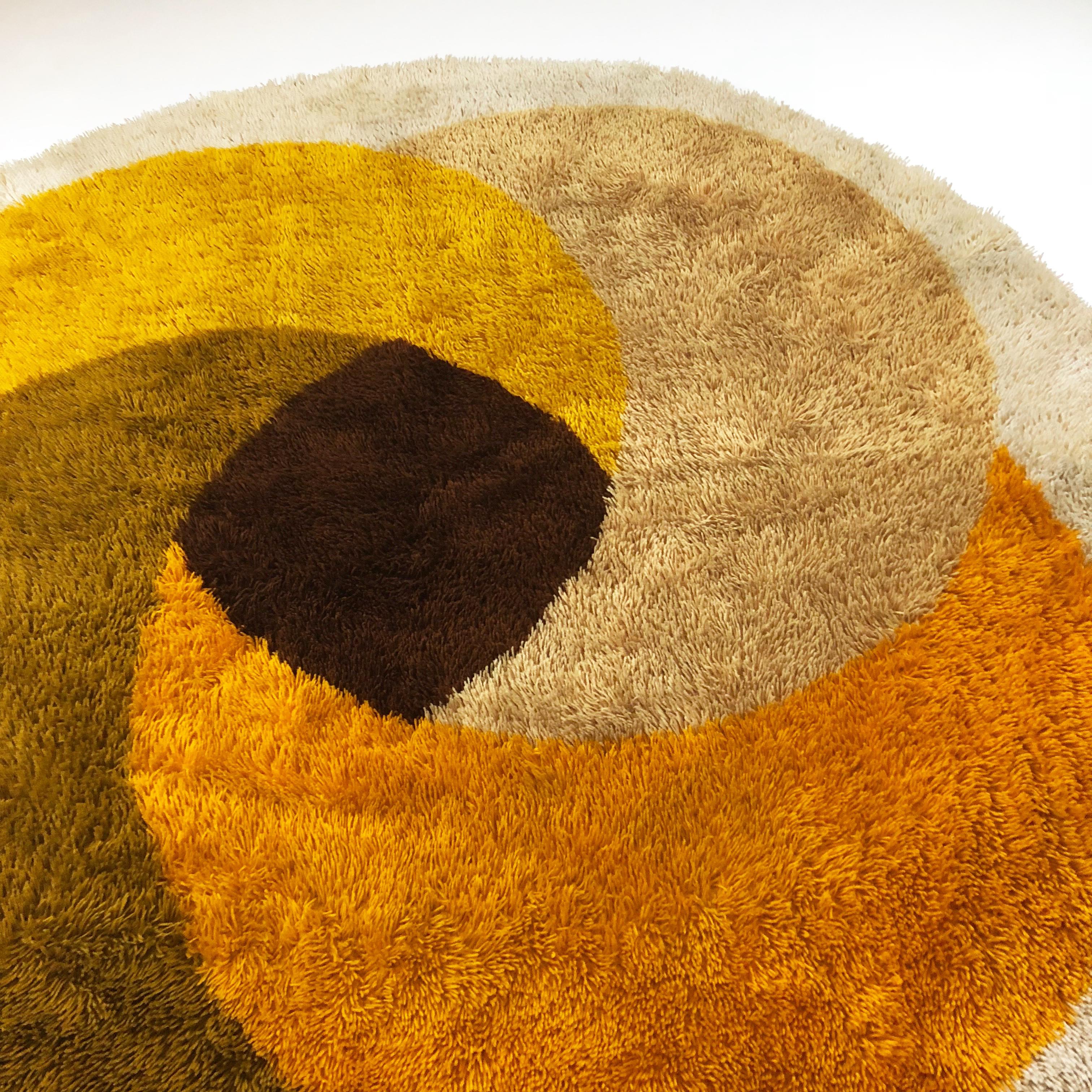 Extra Large Modernist Multi-Color High Pile Rya Rug by Desso ...