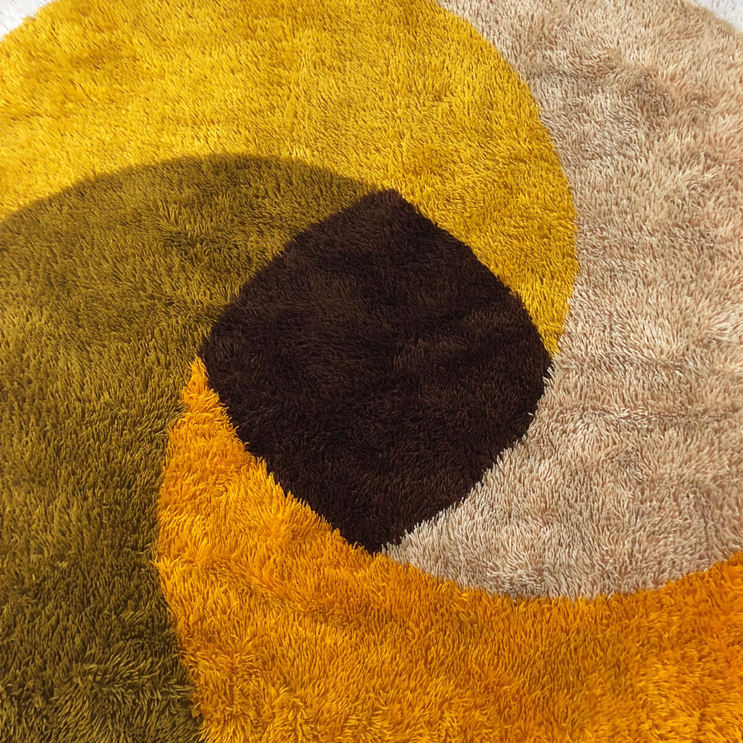 Extra Large Modernist Multi-Color High Pile Rya Rug by Desso ...