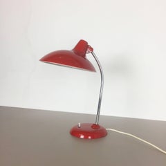 German Red Kaiser Idell 6786 Bauhaus Desk Light by Christian Dell