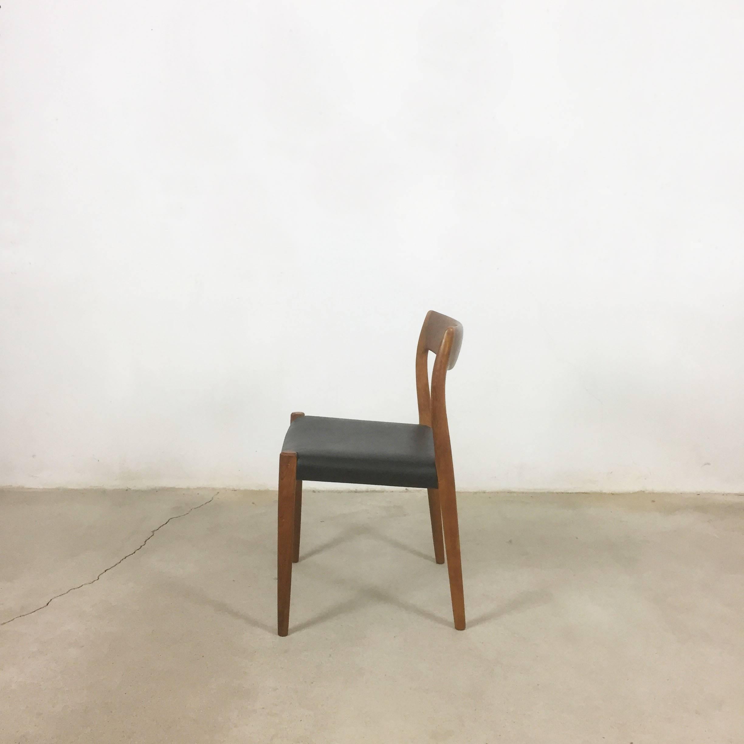 20th Century Teak Chair No. 77, Set of Four, Niels Moller for Moller Models Denmark, 1960s