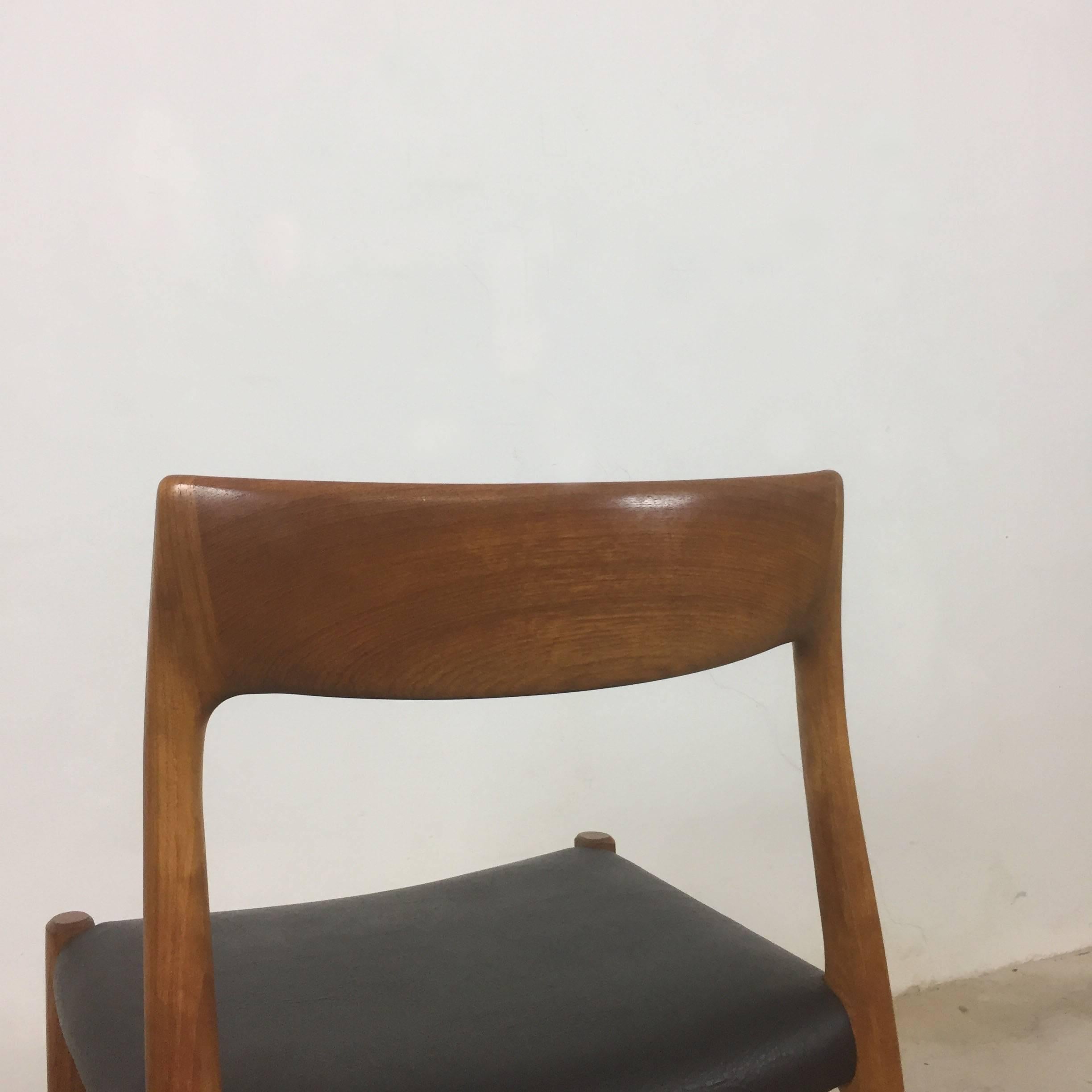 Teak Chair No. 77, Set of Four, Niels Moller for Moller Models Denmark, 1960s 1