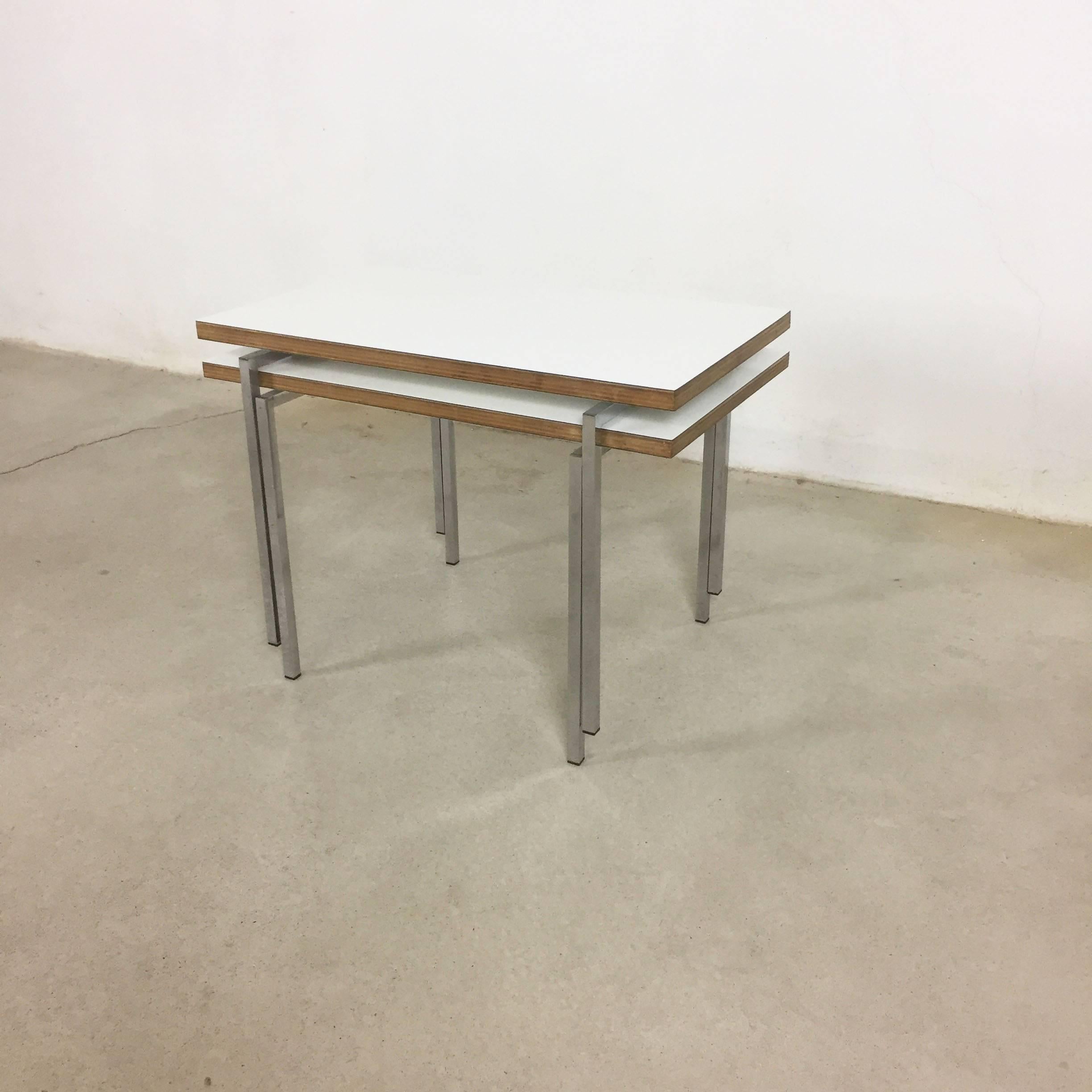 Mid-Century Modern Set of Two Modernist Stacking Tables, Trix & Robert Haussmann, Switzerland, 1957