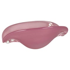 Rare Large 21cm Shell Bowl "PINK" opaline Murano Glass, Italy, 1970s