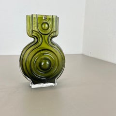 Grüne 21 cm hohe Glasvase von Tamara Aladin für Riihimaen Lasi Oy, Finnland, 1970er Jahre