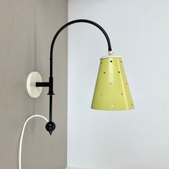 large unique adjustable yellow black metal Stilnovo Style Wall Light Italy 1950s