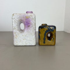Set of two Pottery Fat Lava "HOLE" Vases by MAREI Ceramics, Germany, 1970