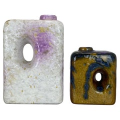 Set of two Pottery Fat Lava "HOLE" Vases by MAREI Ceramics, Germany, 1970