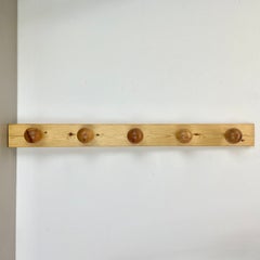 Large 100cm Pine wood Wardrobe Hook Coat Rack CHAPO PERRIAND Style, France 1970