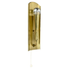 rare minimalist 28cm Brass Stilnovo Style Theatre Wall Light Sconce, Italy 1950s