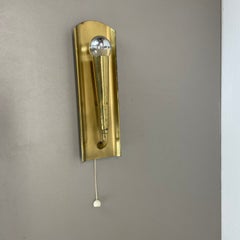rare minimalist 28cm Brass Stilnovo Style Theatre Wall Light Sconce, Italy 1950s
