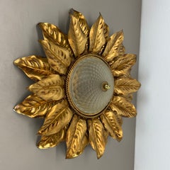 Große, 55 cm große, goldene „Florentiner Theatre“-Deckenleuchte von BANCI, Florenz, Italien, 1970