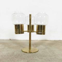 Original 1960s Brass Hurricane Candleholder by Hans-Agne Jakobsson, Sweden