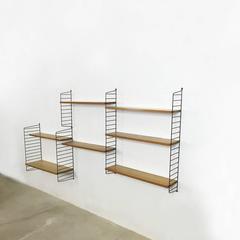 Original 1960s Ash String Wall Unit by Nisse Strinning for String Design AB