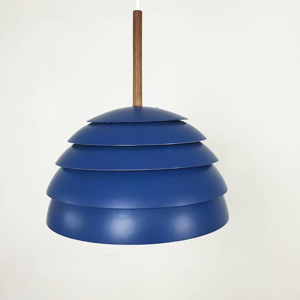 Swedish Original 1960s Blue Pendant Light by Hans-Agne Jakobsson, Markaryd Sweden
