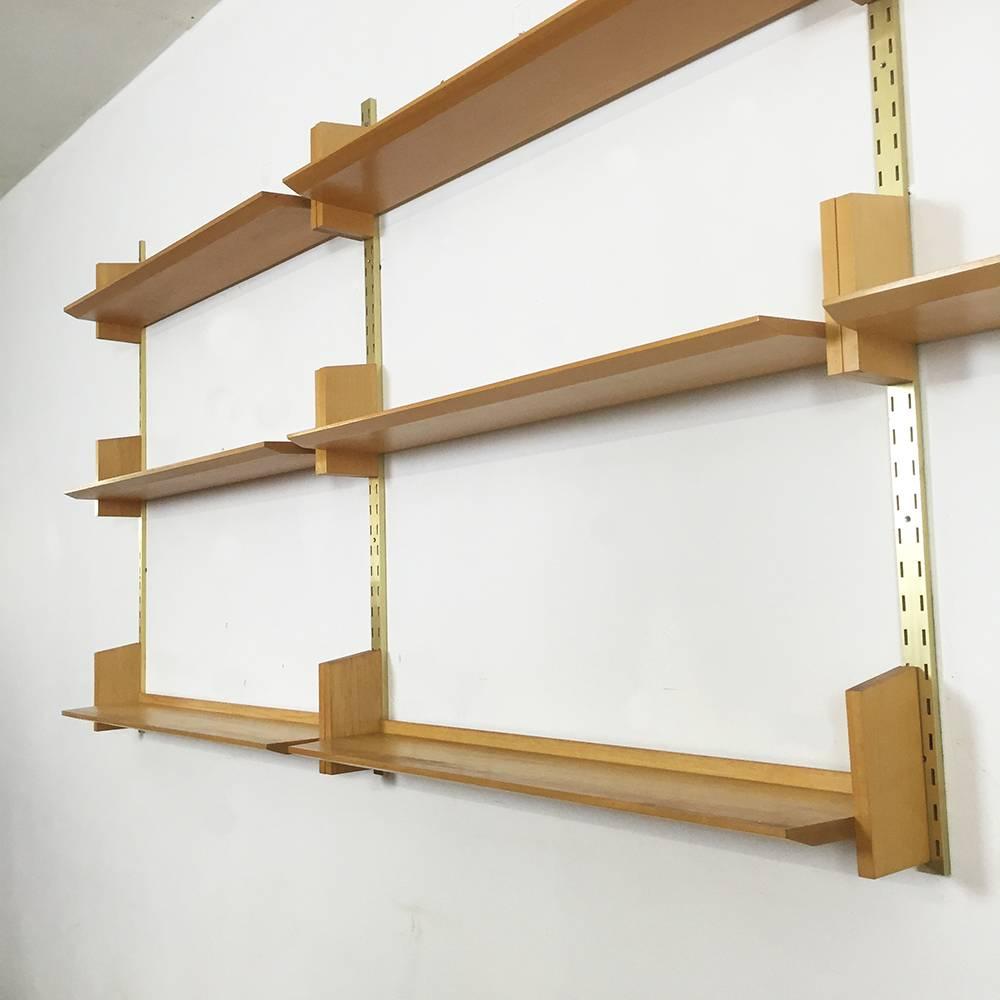 Modular Wall Unit in Brass and Elmwood by Dieter Reinhold for WK Möbel, Germany 4