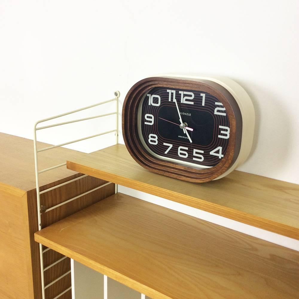 Modernist Wooden Clock from Kienzle Electronic in Germany, 1970s 1