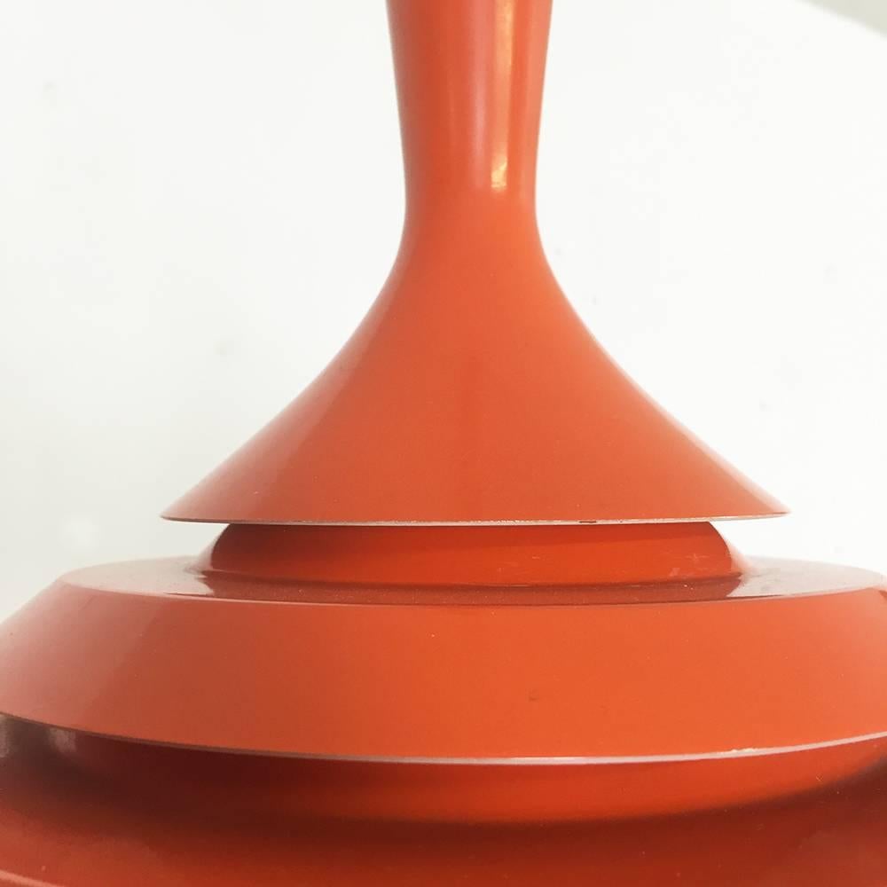 Mid-Century Modern Modernist Orange Scandinavian Hanging Lamp Hans-Agne Jakobsson Attributed, 1960s
