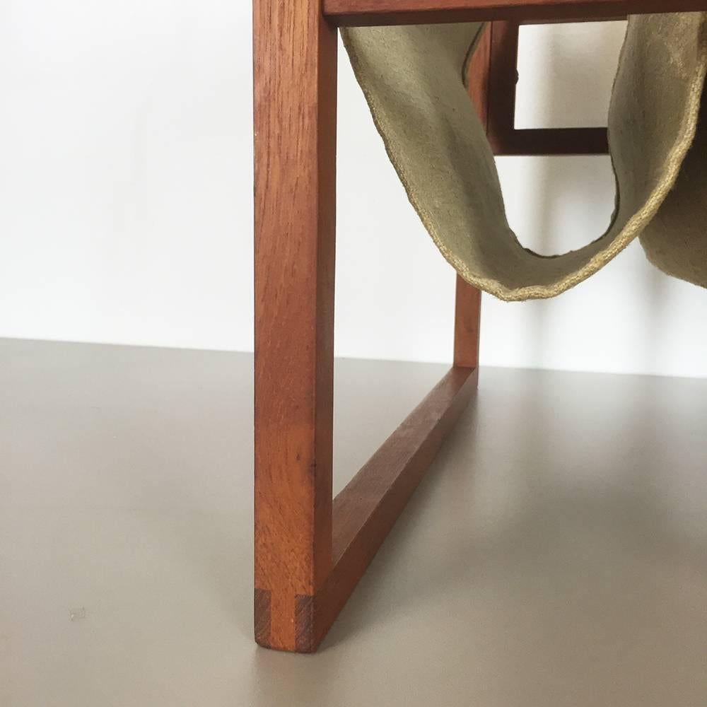 Linen Danish Teak Magazine Rack by Kai Kristiansen for Sika Mobler, 1960s