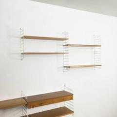 Original 1960s Modular String Wall Unit in Elmwood by Nisse Strinning, Sweden