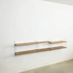 Original 1960s Modular String Wall Unit in Elmwood by Nisse Strinning, Sweden