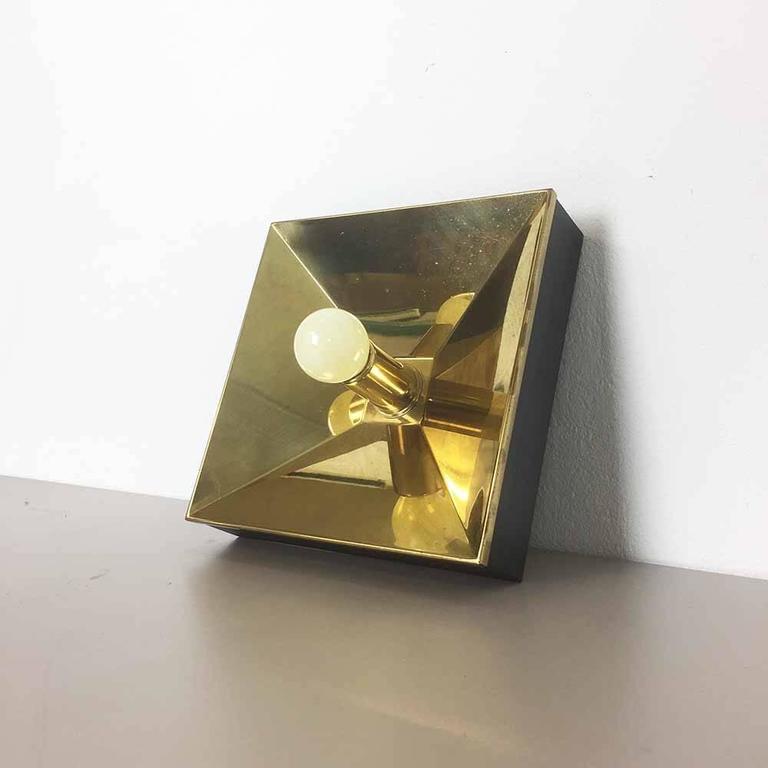 Set of Five Modernist 1970s Brass Cubic Wall Lights Sconces Made in Germany at 1stdibs
