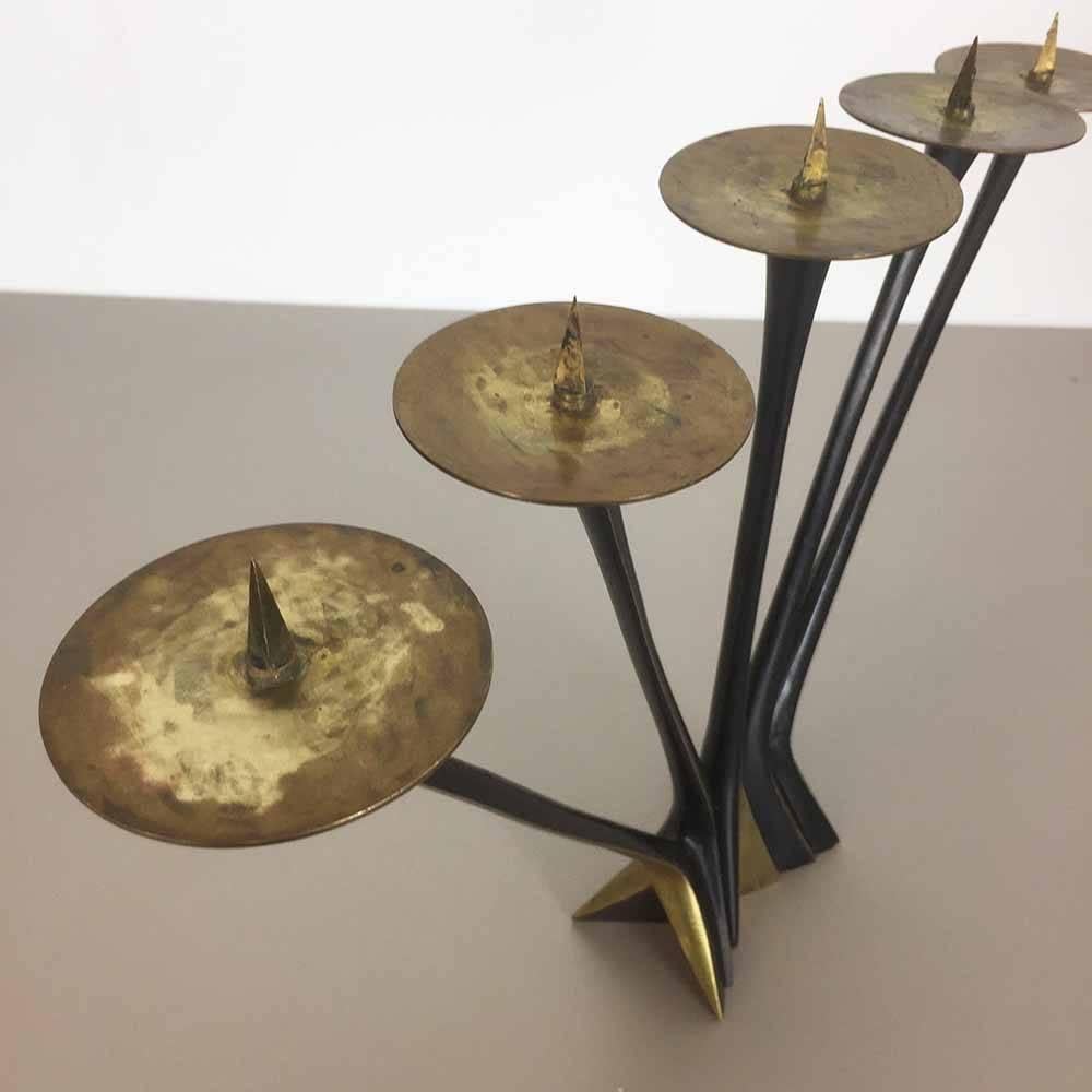 Brass Candleholder by Klaus Ullrich for Faber & Schumacher, 1950s In Good Condition In Kirchlengern, DE