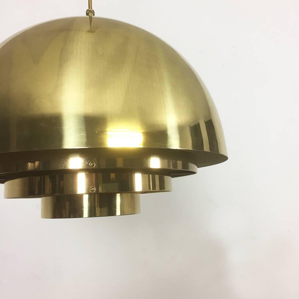 Mid-Century Modern Original 1970s Brass Hanging Light by Vereinigte Werkstätten Mu�̈nchen, Germany