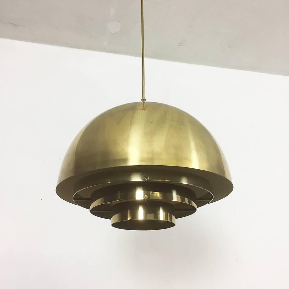 Original 1970s Brass Hanging Light by Vereinigte Werkstätten München, Germany 1