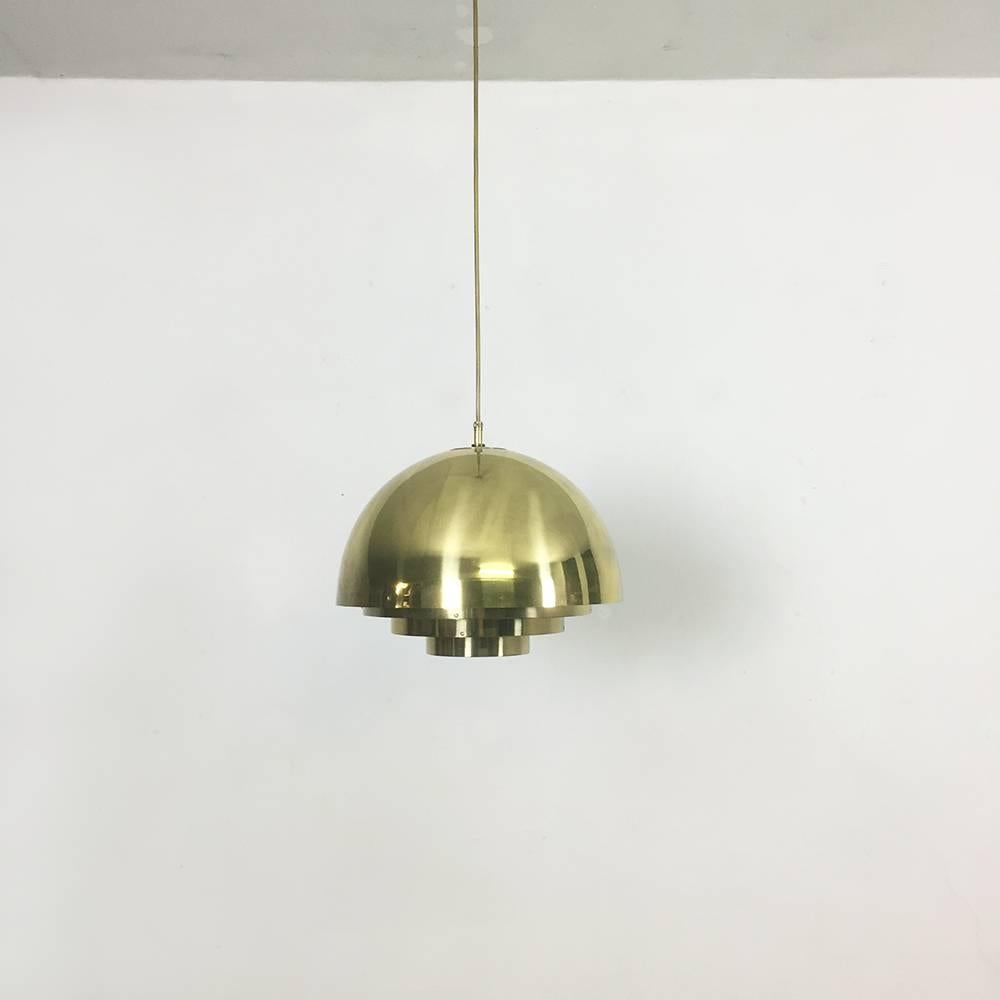 Original 1970s Brass Hanging Light by Vereinigte Werkstätten München, Germany 4
