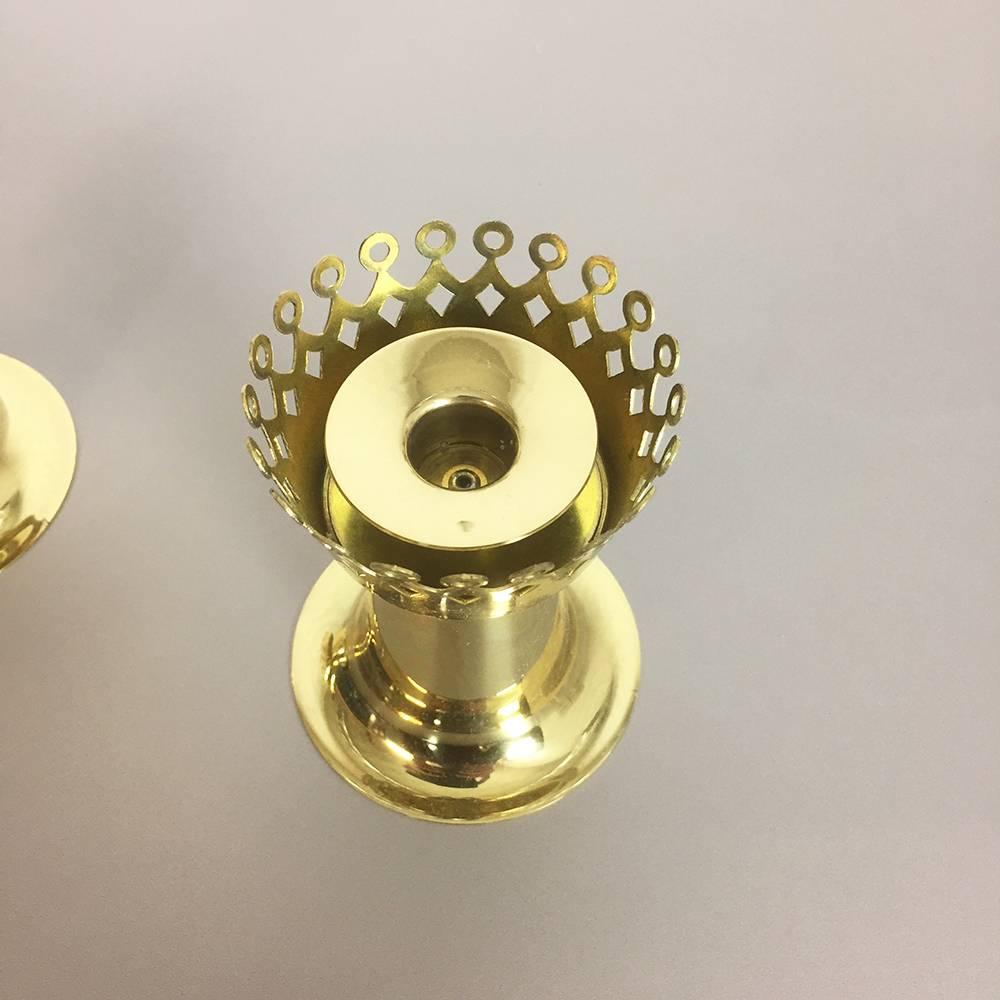 Original 1960s Nos Brass Candleholder Made by Hans-Agne Jakobsson AB, Sweden (20. Jahrhundert)