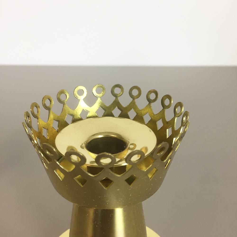 Original 1960s Nos Brass Candleholder Made by Hans-Agne Jakobsson AB, Sweden (Metall)
